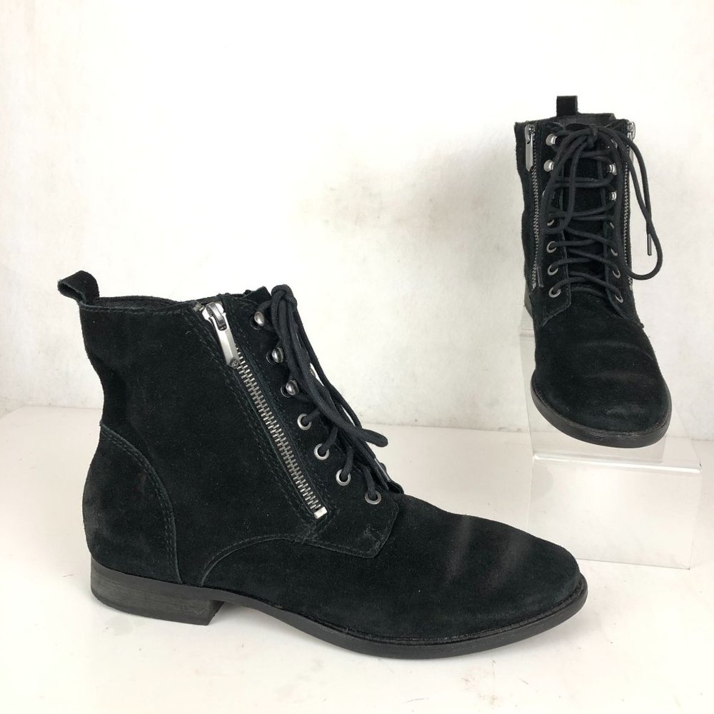 Sam Edelman Black Ankle Boots with Silver Zipper